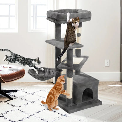 Cat Tree for Indoor Cats, Multi-Level Cat Tower with Sisal Covered with Scratching Posts