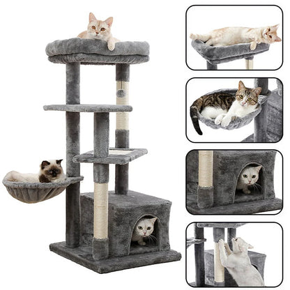 Cat Tree for Indoor Cats, Multi-Level Cat Tower with Sisal Covered with Scratching Posts