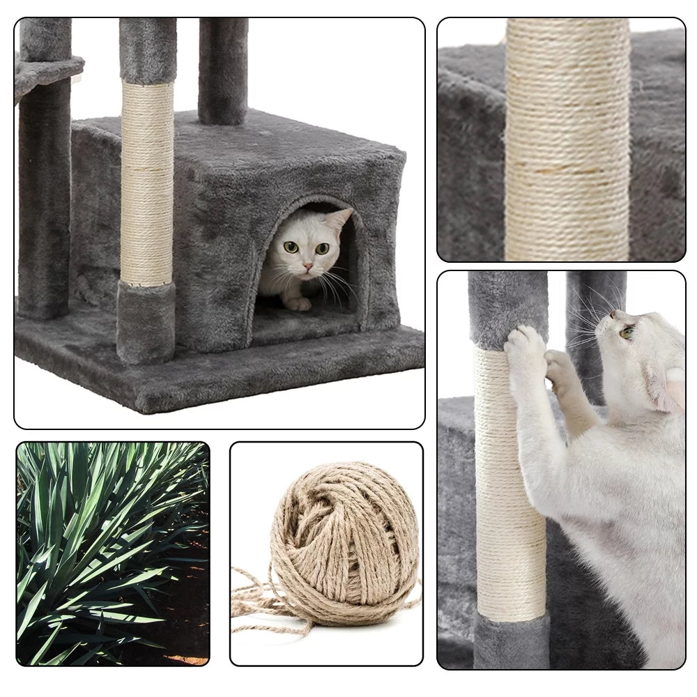 Cat Tree for Indoor Cats, Multi-Level Cat Tower with Sisal Covered with Scratching Posts